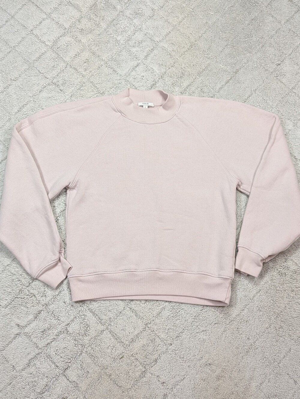 Agolde Sweatshirt Womens S Pink Fondant Mock Neck Tarron Tapered Cozy Cotton